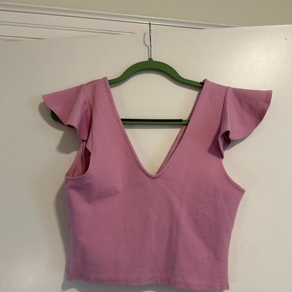 Lulus Pink Ruffle Blouse - Picture 3 of 3
